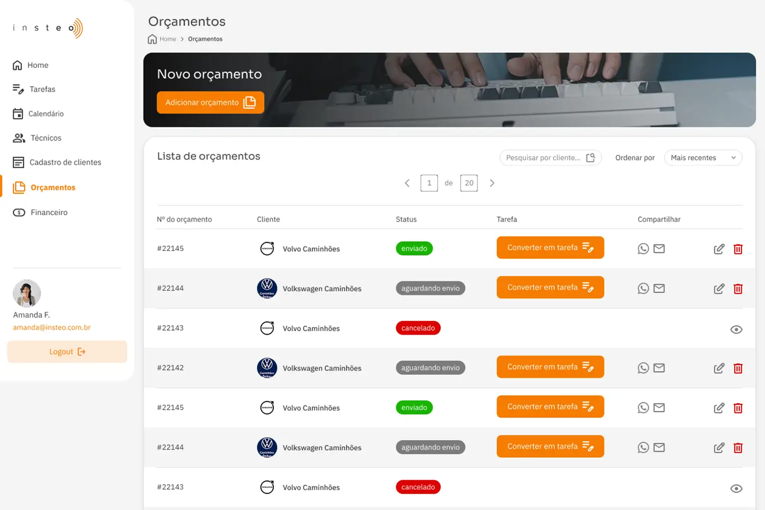 Insteo — Gestão Operacional e Backoffice — bloco 6